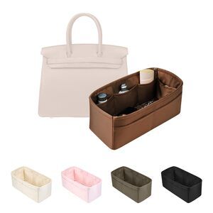8639 Purse Organizer Insert for Birkin 25, Satin Bag Insert Compatible